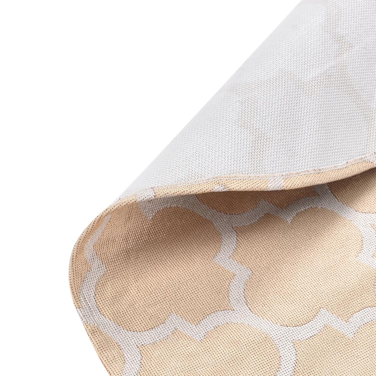 OUTDOORTEPPICH Beige 120 cm Mosore - Beige/Weiß, Kunststoff (120/120cm) - Beliani