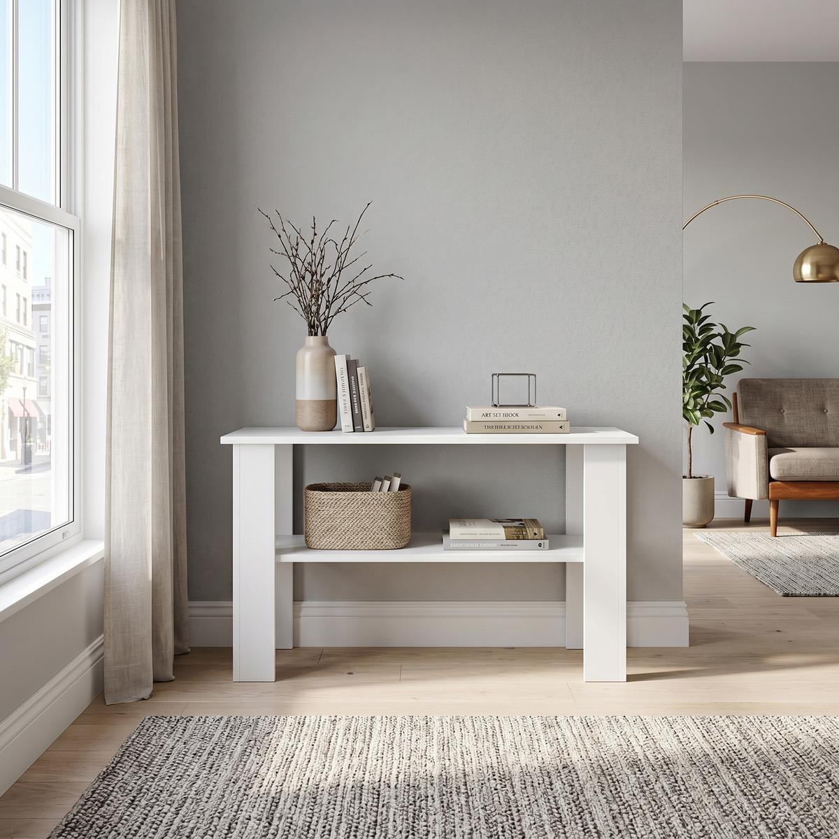 COUCHTISCH ALBANO 100 cm Weiß - Weiß, Holzwerkstoff (55/100/58cm) - MASSENO