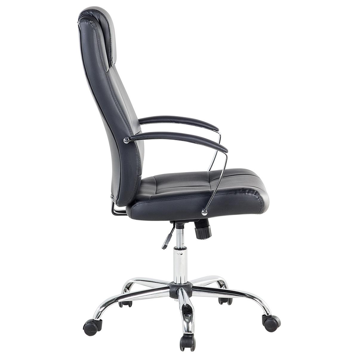 BÜROSTUHL Kunstleder Schwarz Winner - Schwarz, Textil (60/112/60cm) - Beliani