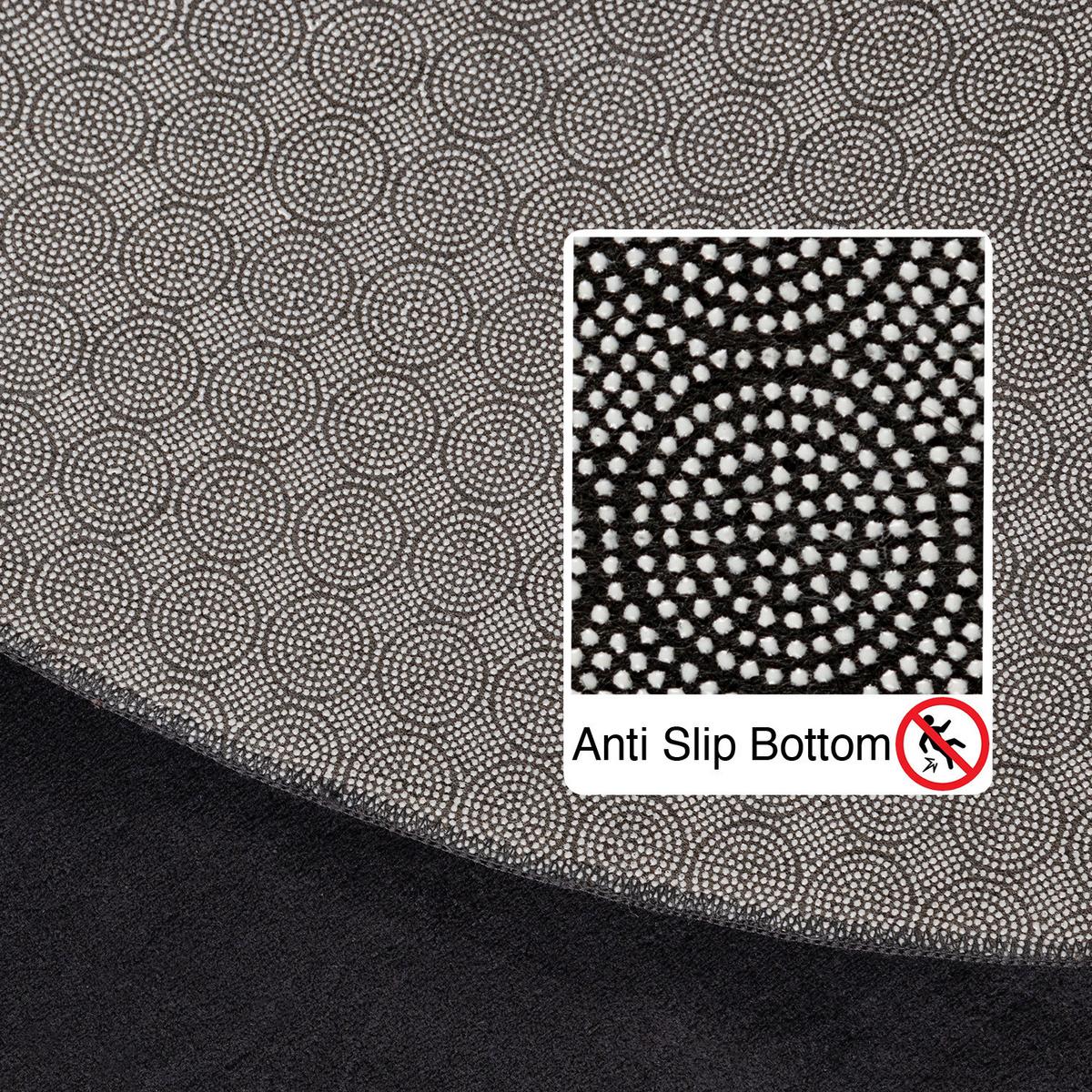 TEPPICH Kurzflor Waschbar LECH in Schwarz, einfarbig, Ø 120 cm - Schwarz, Textil (120/120cm) - KADIMA DESIGN