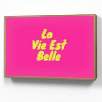 WANDLEUCHTE MIT AKKU Zitat - Retro - Rosa 100x70 cm - Pink, Holzwerkstoff (100/70/8cm) - OnlyWow