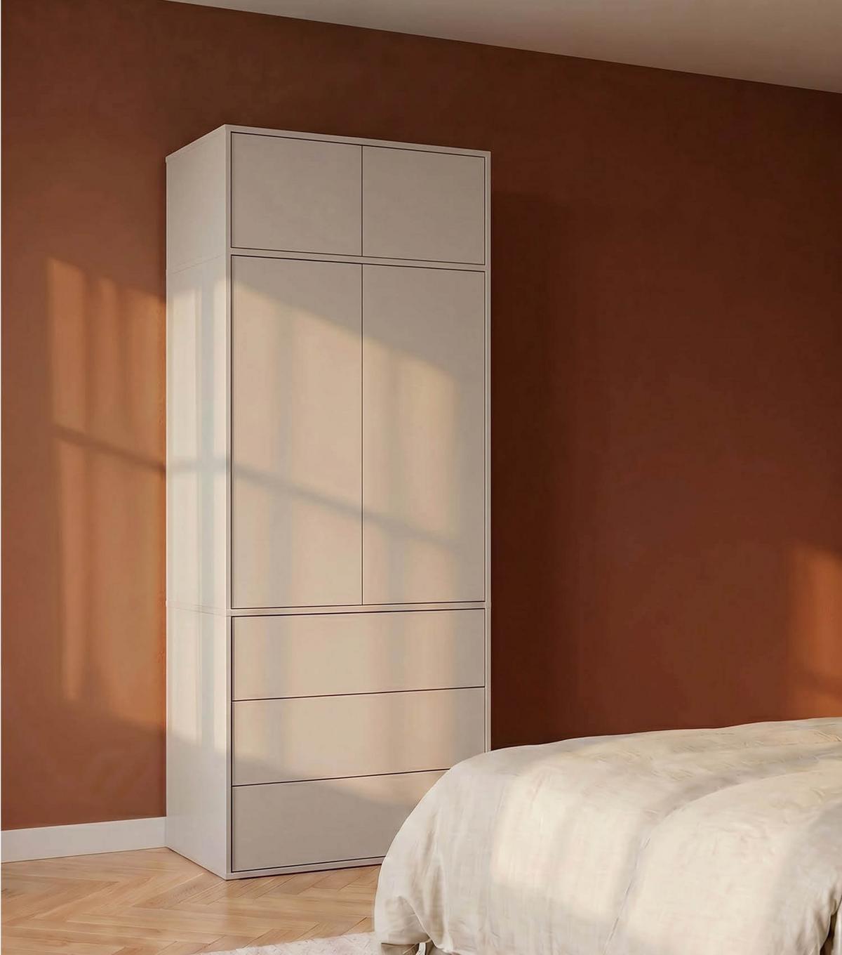 KLEIDERSCHRANK Robe - Beige, Holzwerkstoff (90/234/58cm) - Mokebo