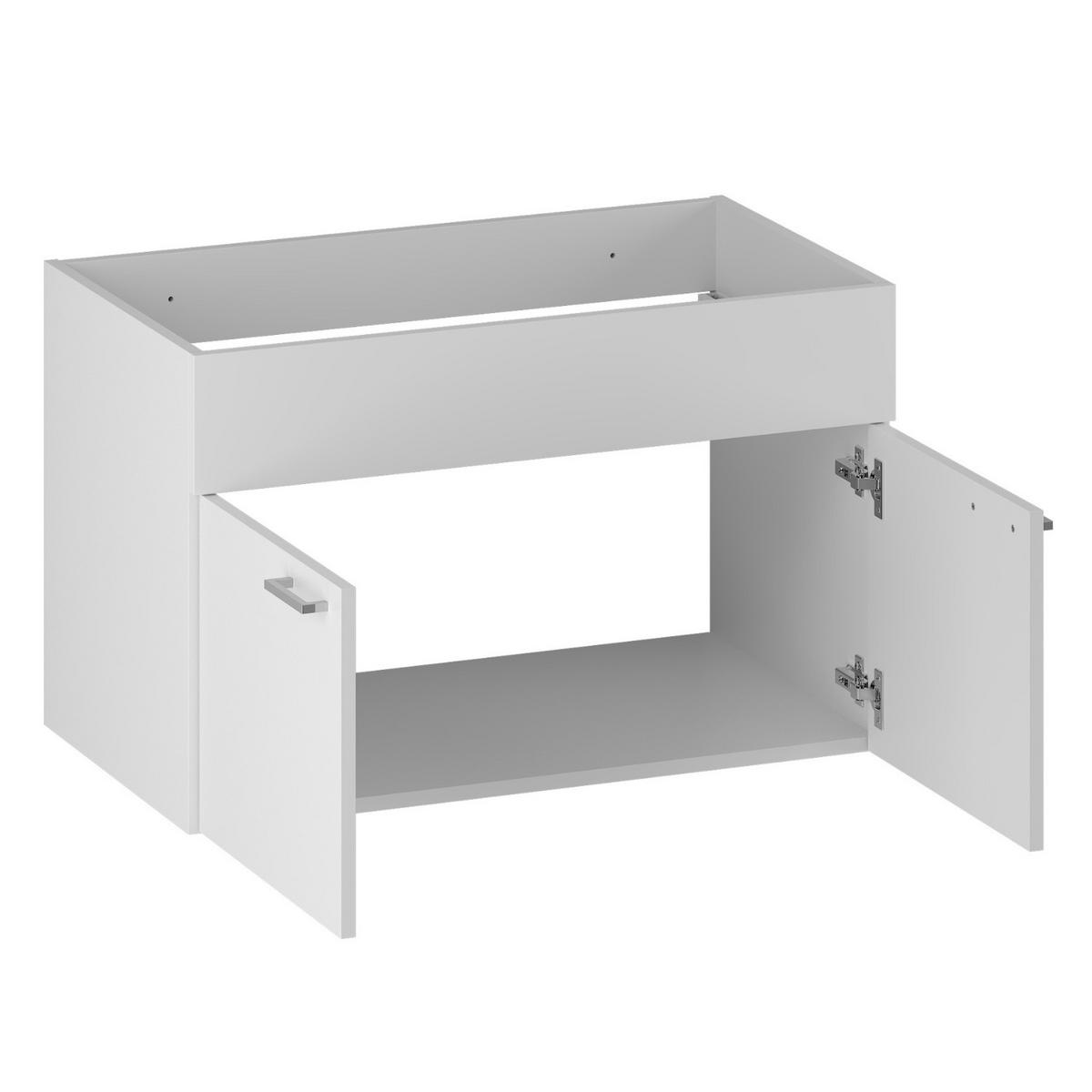 WASCHBECKENUNTERSCHRANK Colorado 2 Schubladen Weiß Matt - 80 x 46 x 52 cm - Weiß, Holz (80/52/46cm) - Badplaats