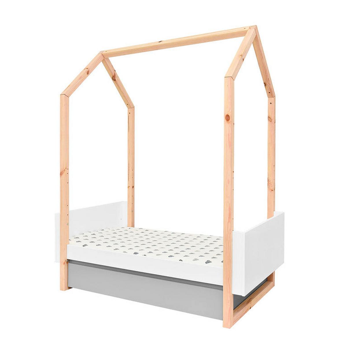 BABYZIMMER 2-teilig Weiß und grau - Weiß, Holzwerkstoff (144/86.5/80cm) - Petits-meubles