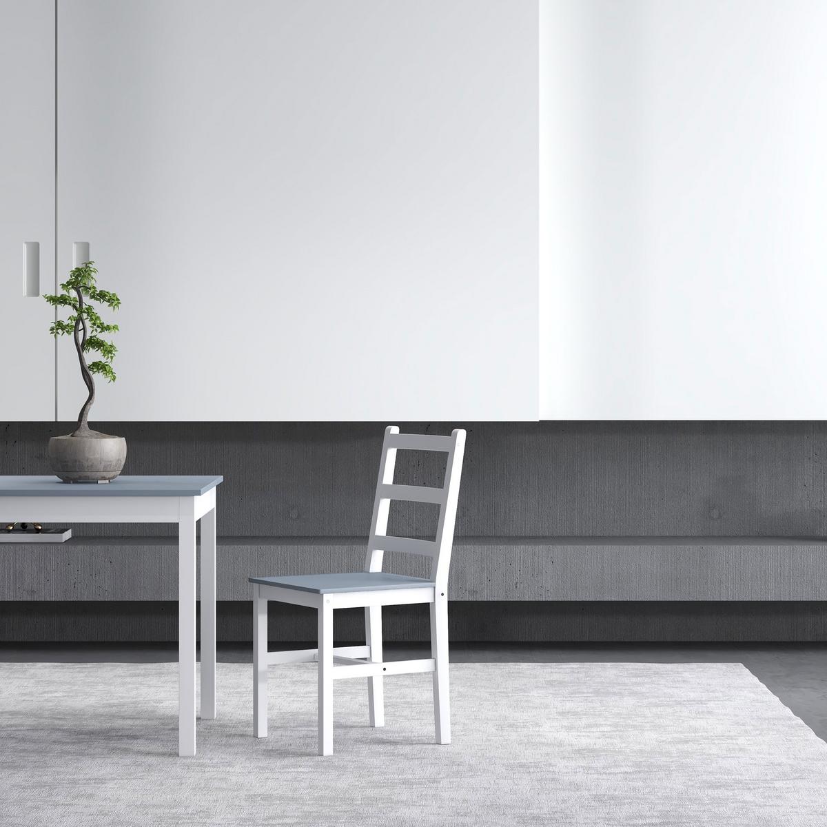 ESSGRUPPE 3er-Set, Esstisch mit 2 Stühlen, Küchentisch-Set für 2 Personen, Holz - Grau, Holz (75/75/75cm) - HOMCOM