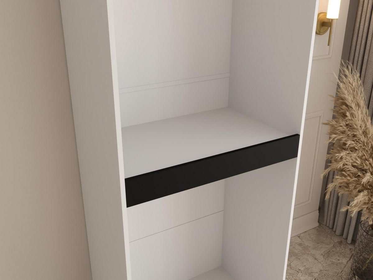 DREHTÜRENSCHRANK Espresso 180 cm - Schwarz/Weiß, Holzwerkstoff/Kunststoff (180/203/50cm) - MIRJAN24