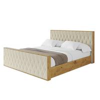 POLSTERBETT mit Bettkasten, Fußteil und Lattenrost, Boxbett ohne Matratze - ENZO5-Z 200x200 Beige - Taupe, Holzwerkstoff/Textil (200/200cm) - ALTDECOR