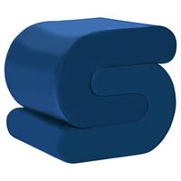 POUF Samtstoff Marineblau Arcadia - Hellblau, Textil (45/48/50cm) - Beliani