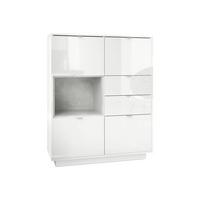 HIGHBOARD Metro Einsatz in Beton Oxid Optik - Hellgrau, Holzwerkstoff (103/123/37.5cm) - Vladon