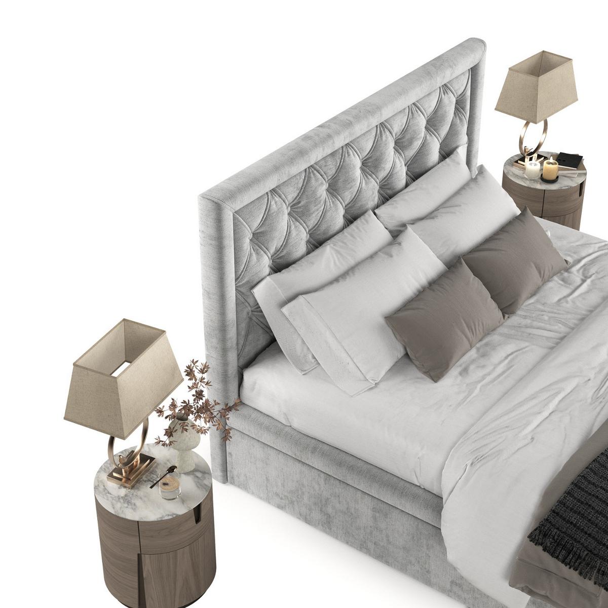 POLSTERBETT Nicobar mit Stauraum 200/200 cm Hellgrau im Lotta Stoff - Hellgrau/Schwarz, Holz/Holzwerkstoff (200/200cm) - AltaBeds