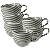 MILCHKAFFEETASSEN Beat Color Glaze Perlgrau 0,35 l 6er Set - Grau, Keramik (0.35L) - Seltmann Weiden