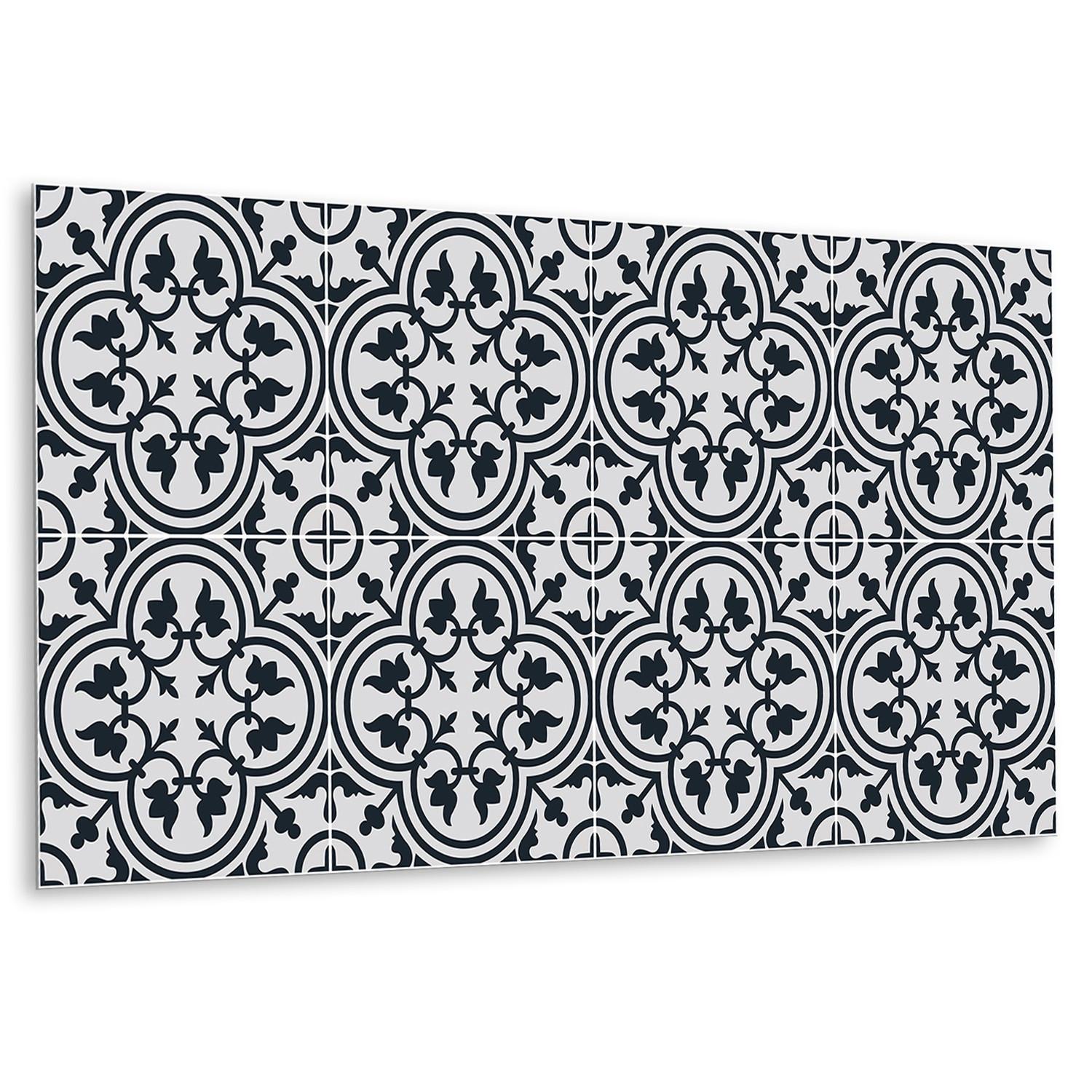 WANDPANEEL 100 x 50 cm Pflanzenmuster - Schwarz/Weiß, Textil (100/1.6/50cm) - TULUP