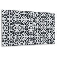 WANDPANEEL 100 x 50 cm Pflanzenmuster - Schwarz/Weiß, Textil (100/1.6/50cm) - TULUP