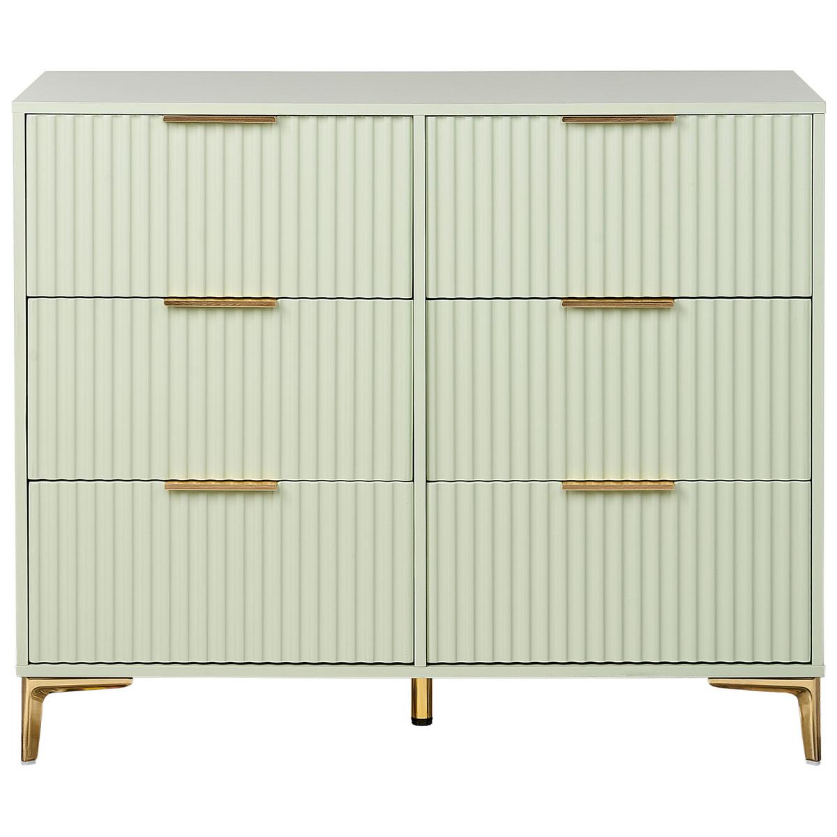 KOMMODE mit 6 Schubladen Hellgrün Walcott - Hellgrün, Holzwerkstoff (108/89/40cm) - Beliani