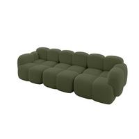 3-SITZER modulares Sofa Miko-S2 300x118x75 cm Grün Bouclé - Smaragdgrün/Schwarz, Holzwerkstoff/Kunststoff (300/75/118cm) - ALTDECOR