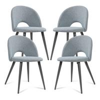 ESSZIMMERSTUHL-SET 4 TLG. Karijoki - Dunkelgrau/Grau, Textil/Metall (50/77/55cm) - [en.casa]
