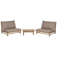 LOUNGE SET 2-Sitzer Hellbraun Auflagen taupe Todi - Taupe/Hellbraun, Holz - Beliani