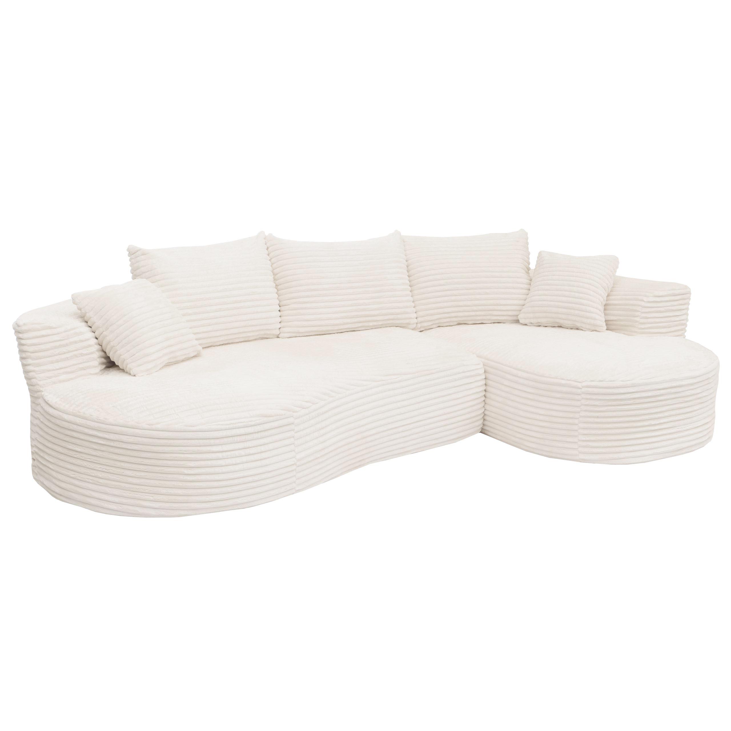 SOFA-GARNITUR Weiß - Weiß, Textil (296/61/159cm) - MCW