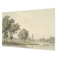 FOTOTAPETE 152x104 cm - Ein ruhiger Park - Grau, Textil (152/104cm) - Wallfluent