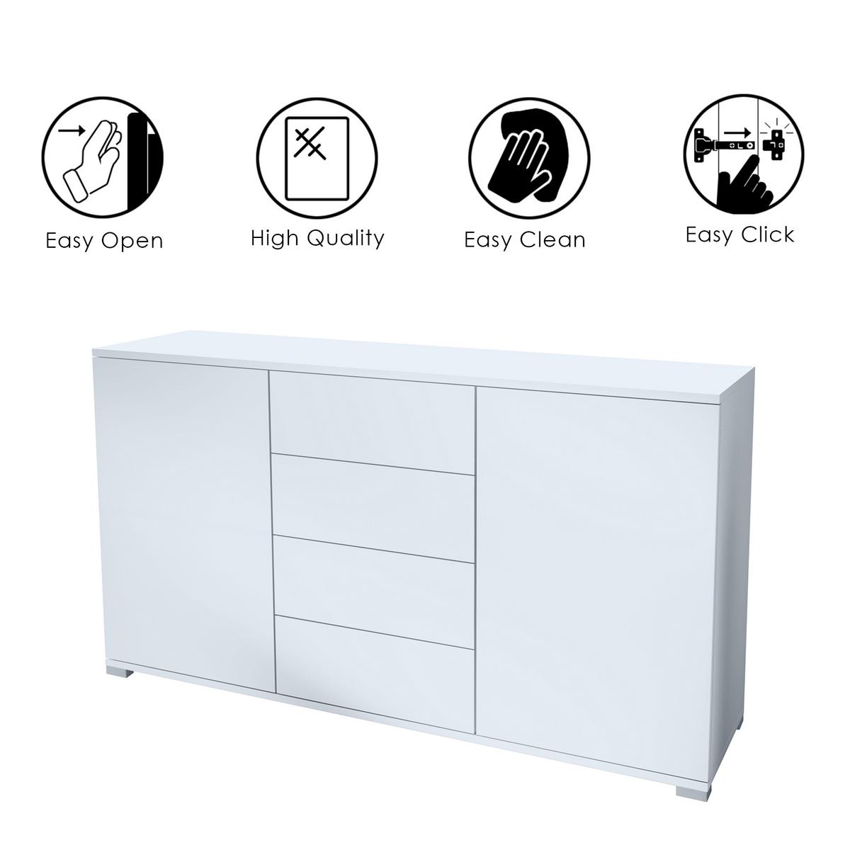SIDEBOARD Santo Weiß matt - Weiß, Holzwerkstoff (138.5/75.5/35cm) - Vladon