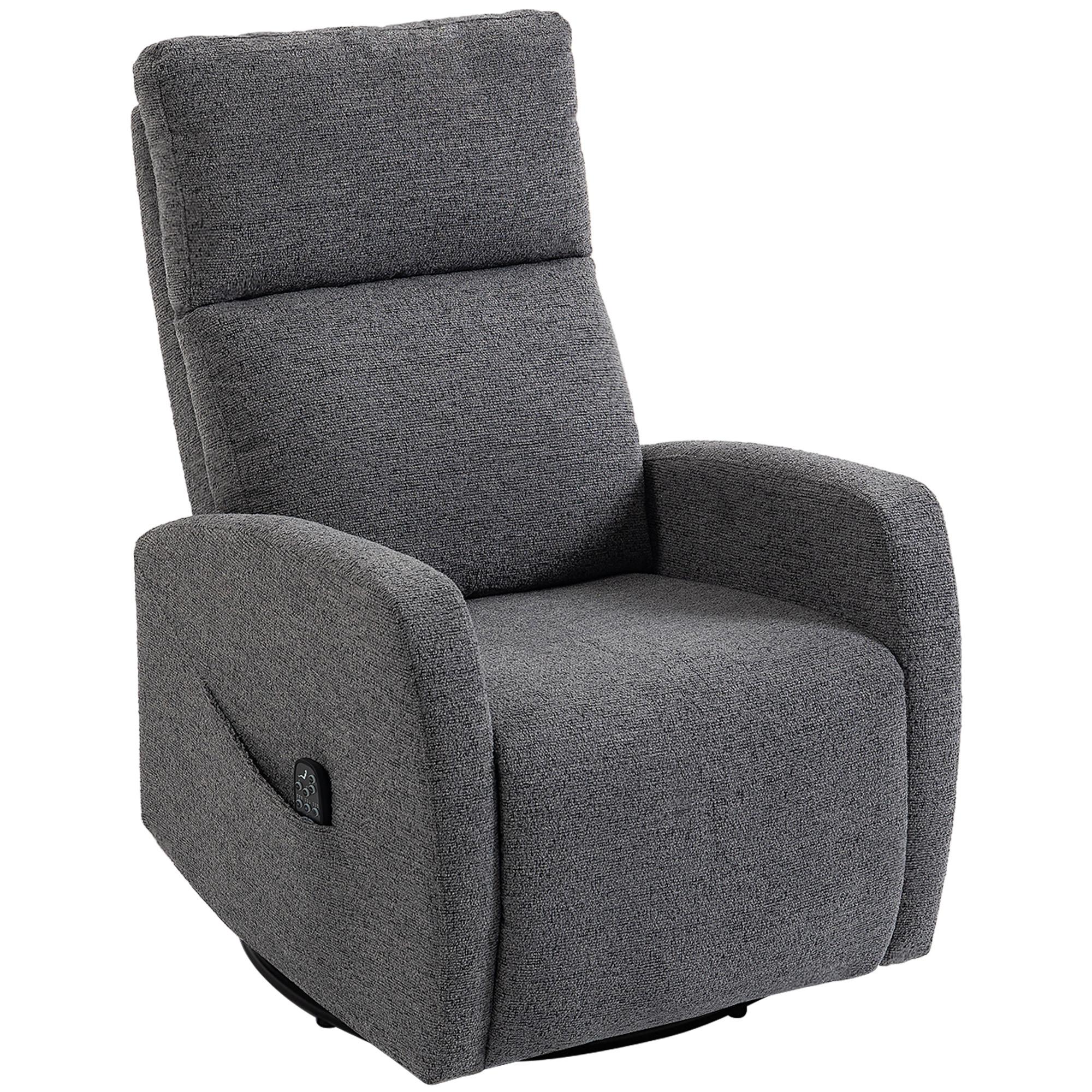 MASSAGESESSEL Chenille Dunkelgrau - Dunkelgrau/Naturfarben, Holz/Textil (73.5/108/97cm) - HOMCOM