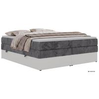 BOXSPRINGBETT TRAVIT ZERO KING 180/200 - Grau Cord - Topper T25 - H3 - Schwarz/Grau, Kunststoff/Textil (180/200cm) - MKS