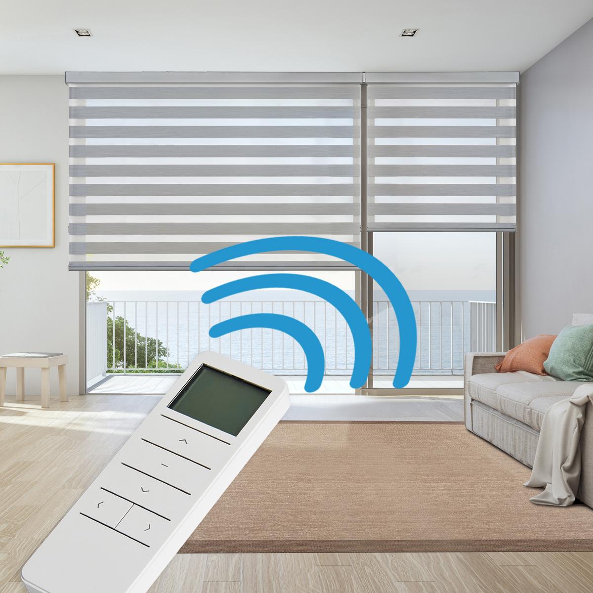 DOPPELROLLO Motorisiertes Silber 180x250 cm - Silberfarben, Kunststoff (180/250cm) - STORESDECO