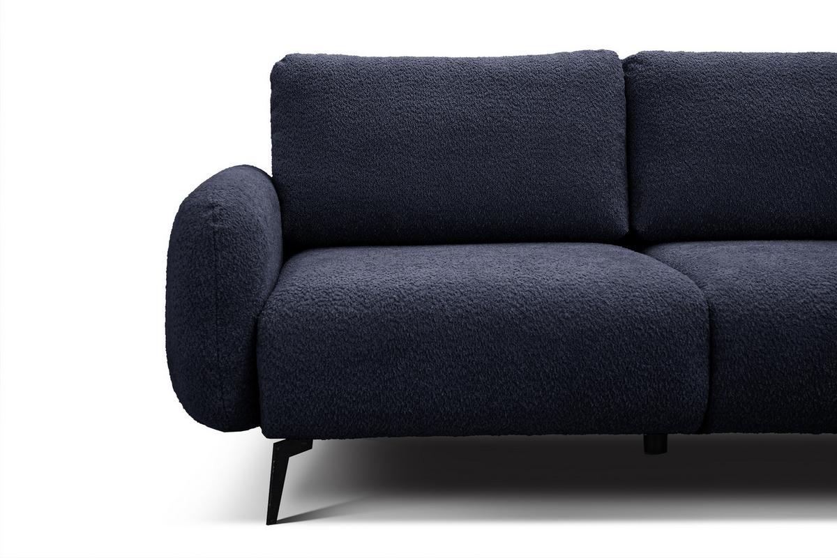 SOFA FEBE 3-Sitzer, marineblau - Schwarz/Dunkelblau, Holz/Textil (190/82/96cm) - Wozimo
