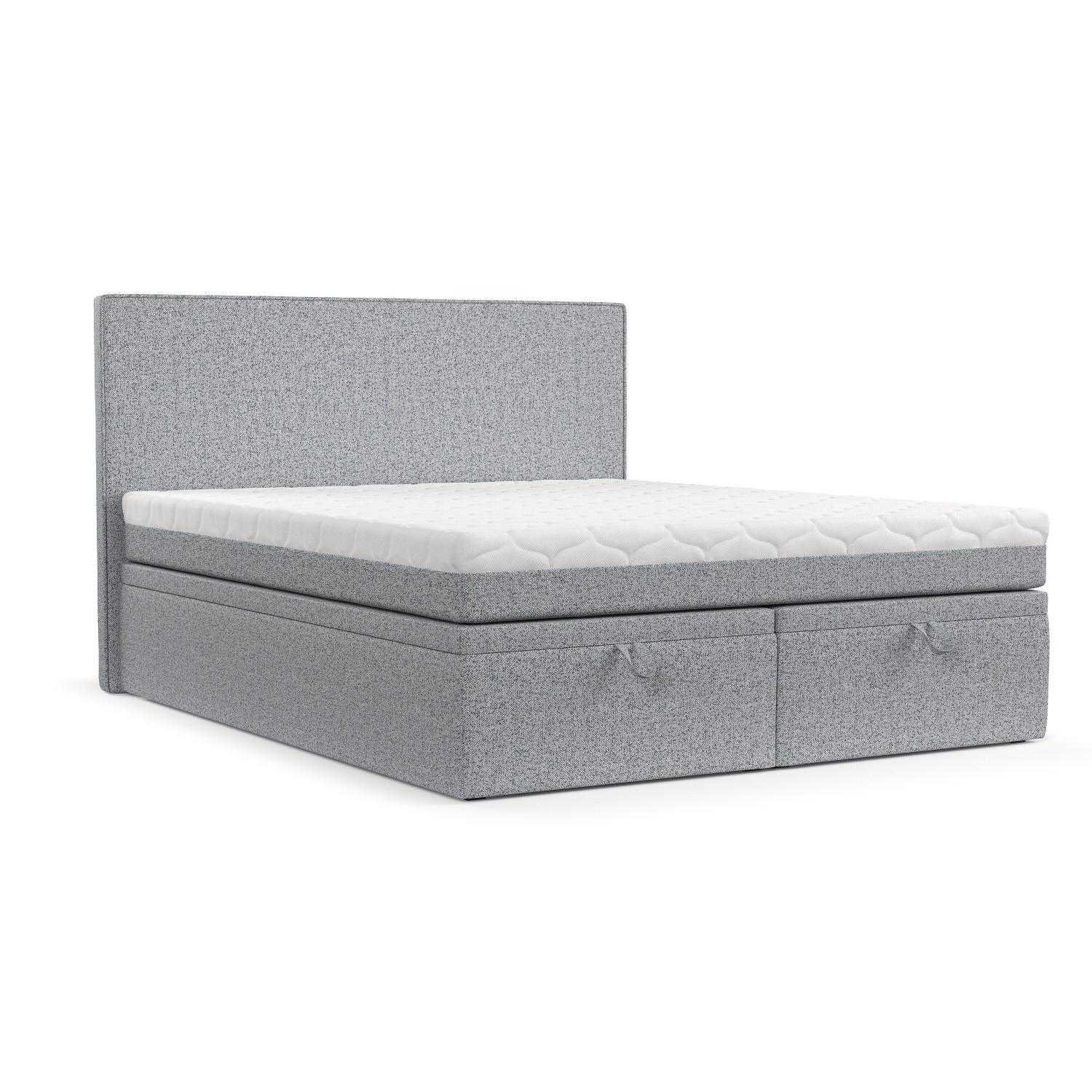 BOXBETT Zalla 160/200 cm Grau im Riva Stoff - Schwarz/Grau, Holz/Holzwerkstoff (160/200cm) - AltaBeds