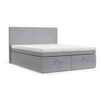 BOXBETT Zalla 160/200 cm Grau im Riva Stoff - Schwarz/Grau, Holz/Holzwerkstoff (160/200cm) - AltaBeds