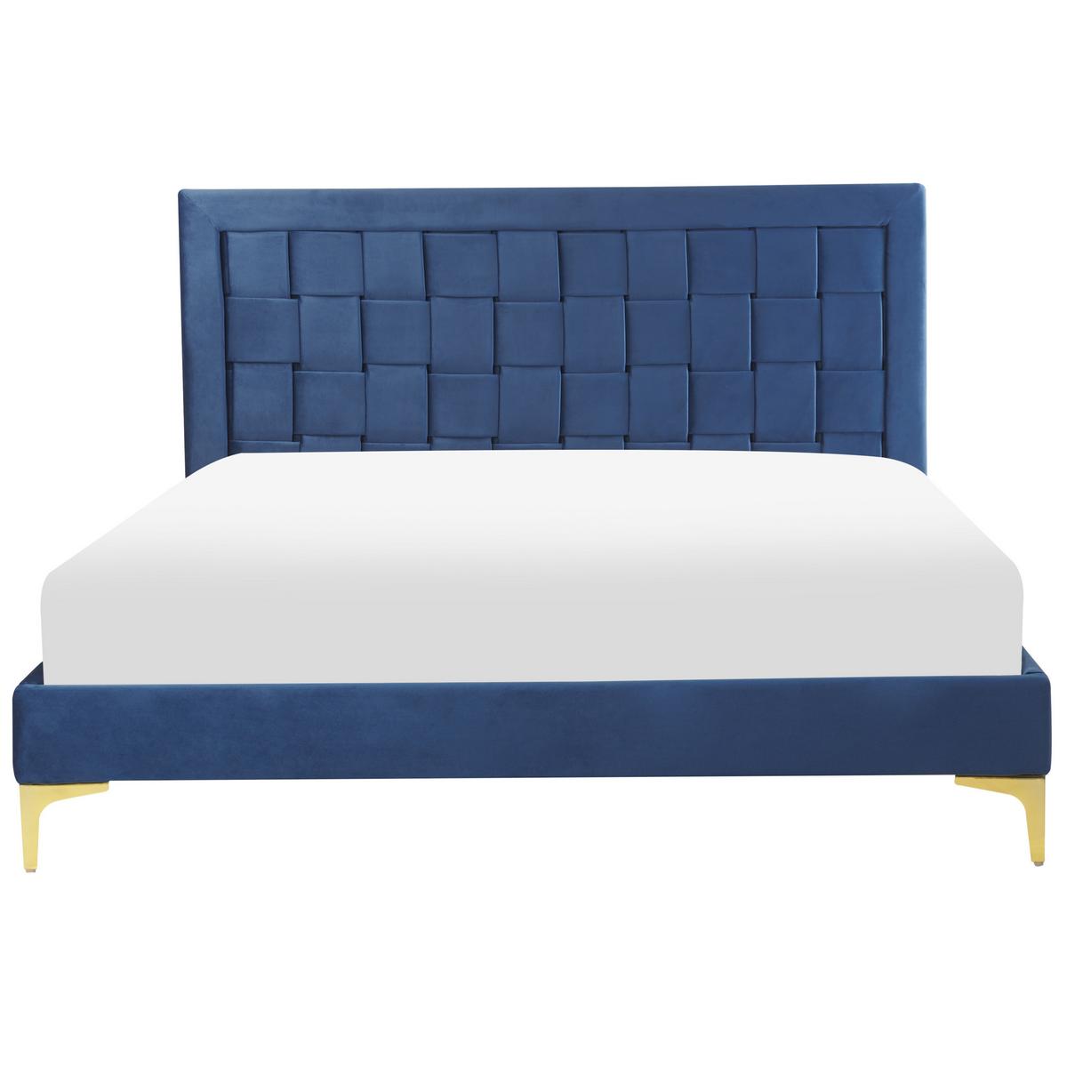 DOPPELBETT 140/200cm Marineblau Limoux - Blau, Textil (140/200cm) - Beliani