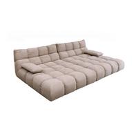 BIG SOFA VIVIEN Beige Cord - Beige/Schwarz, Kunststoff/Textil (296/85/178cm) - KAWOLA