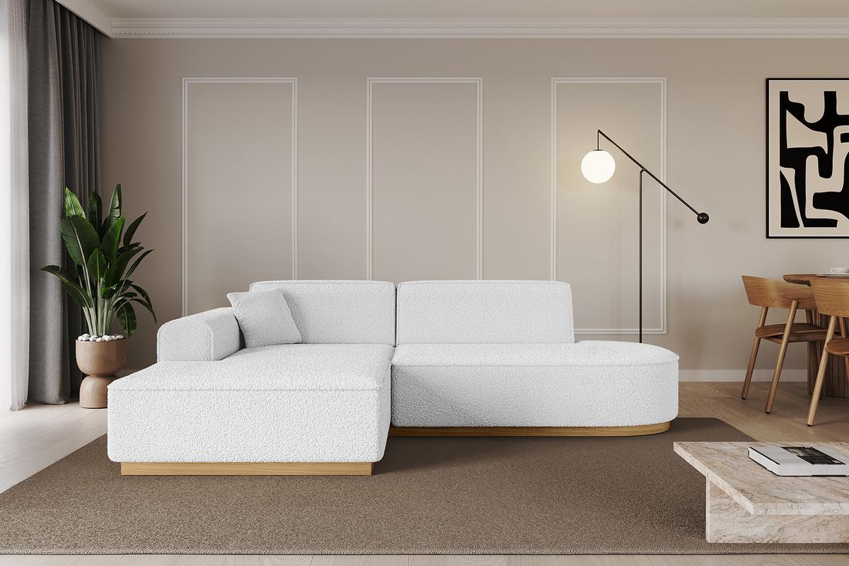 ECKSOFA Ottomane Links IREA-L1-v2 - 232x165x80 cm Weiß - Weiß, Holzwerkstoff/Textil (232/165cm) - ALTDECOR