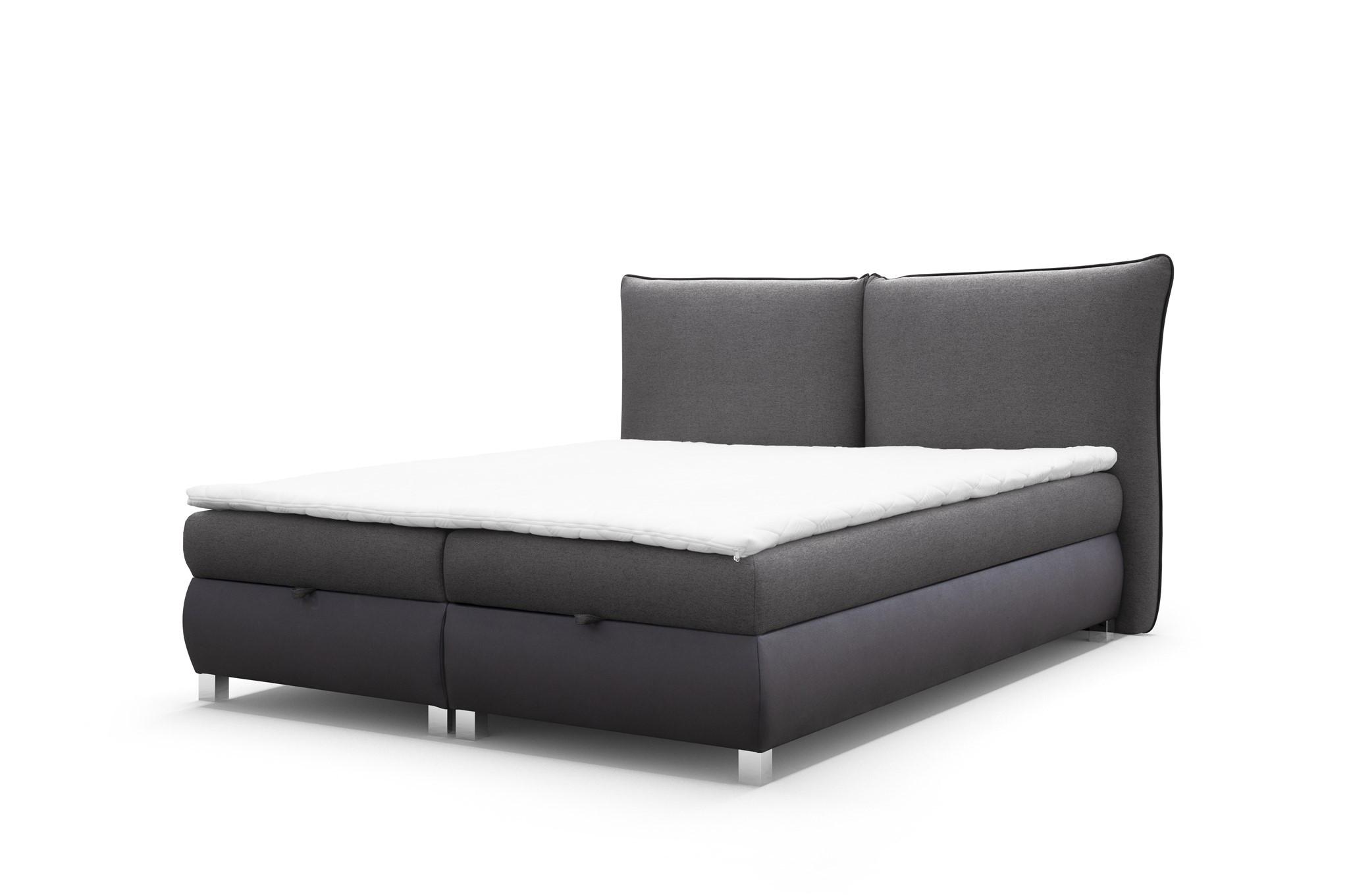 BOXBETT Valentin In Neve - Anthrazit, Holzwerkstoff/Textil (180/200cm) - Fun Möbel