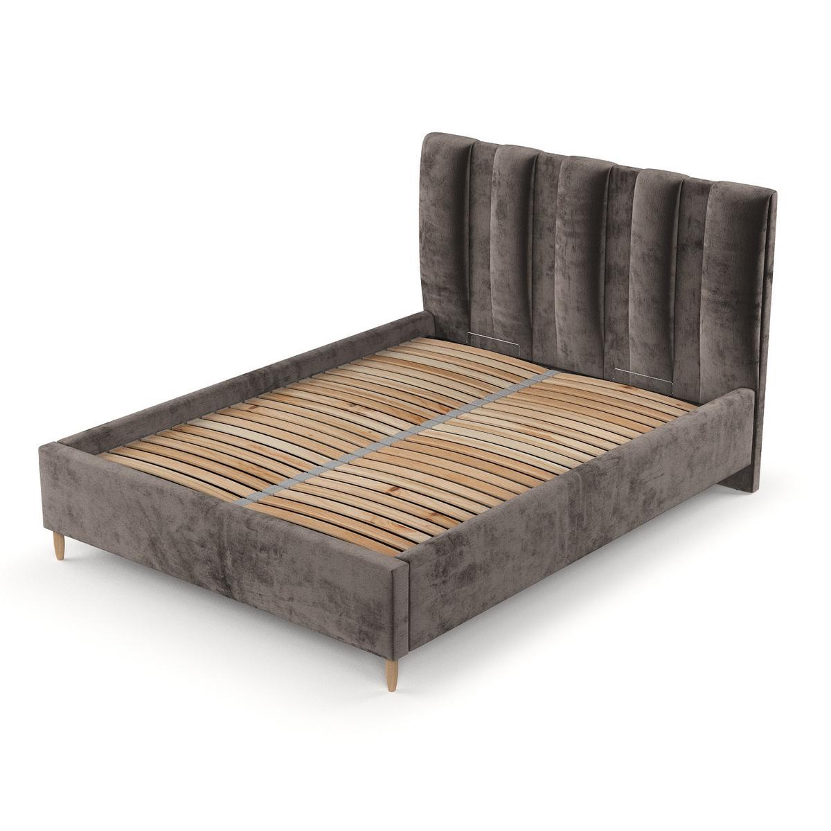 POLSTERBETT Loom 140/200 cm Braun im Lotta Stoff - Naturfarben/Braun, Holz/Holzwerkstoff (140/200cm) - AltaBeds