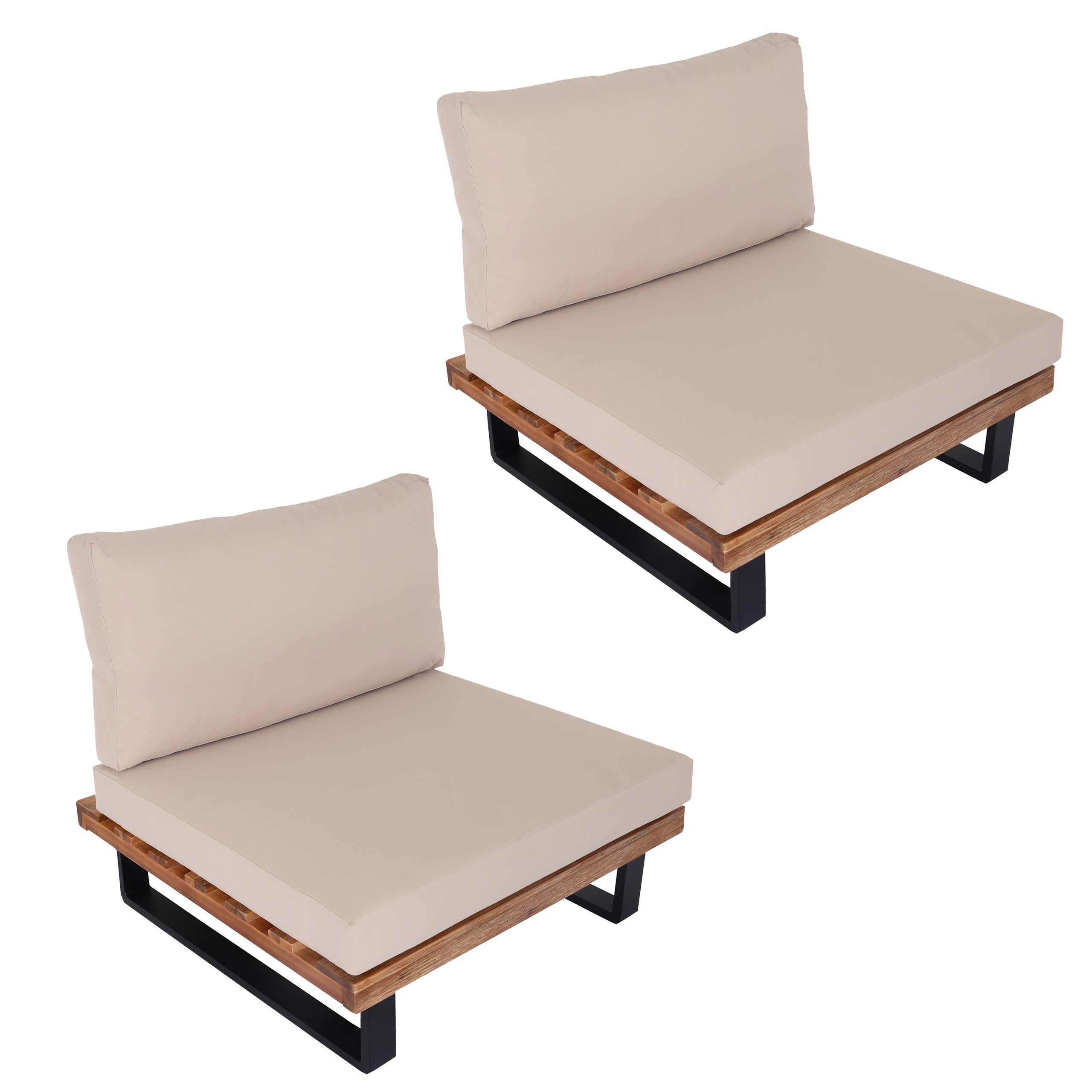LOUNGE-SESSEL Schwarz, Beige - Beige/Schwarz, Holz (82/75/82cm) - MCW