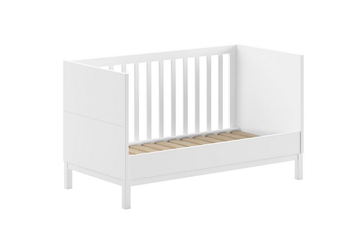BABYBETT Keely 70x140 Kiefer MDF weiß höhenverstellbar - Weiß, Holz (70/140cm) - 58aufmkessel