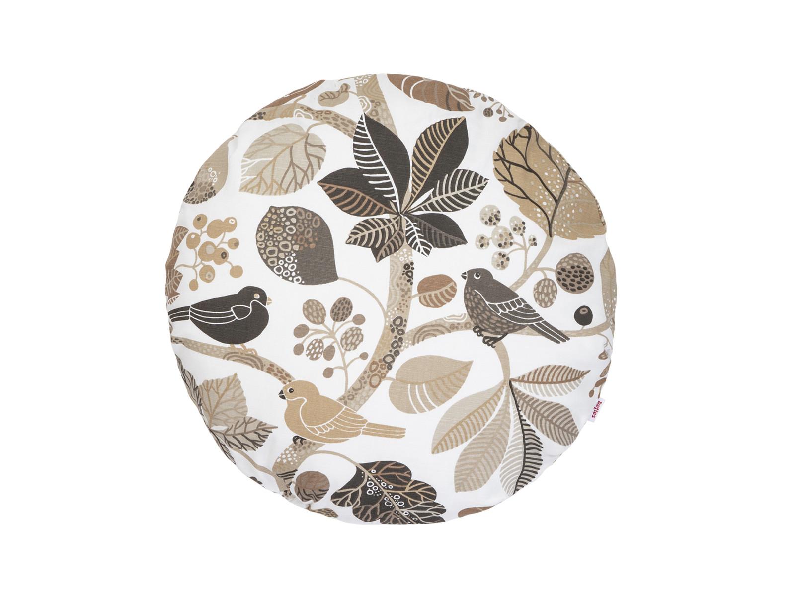 KISSENHÜLLE Rund Zauberwald elfenbein-taupe Baumwolle 50 cm Ø - Taupe/Ecru, Textil (50/50cm) - beties Heimtextil