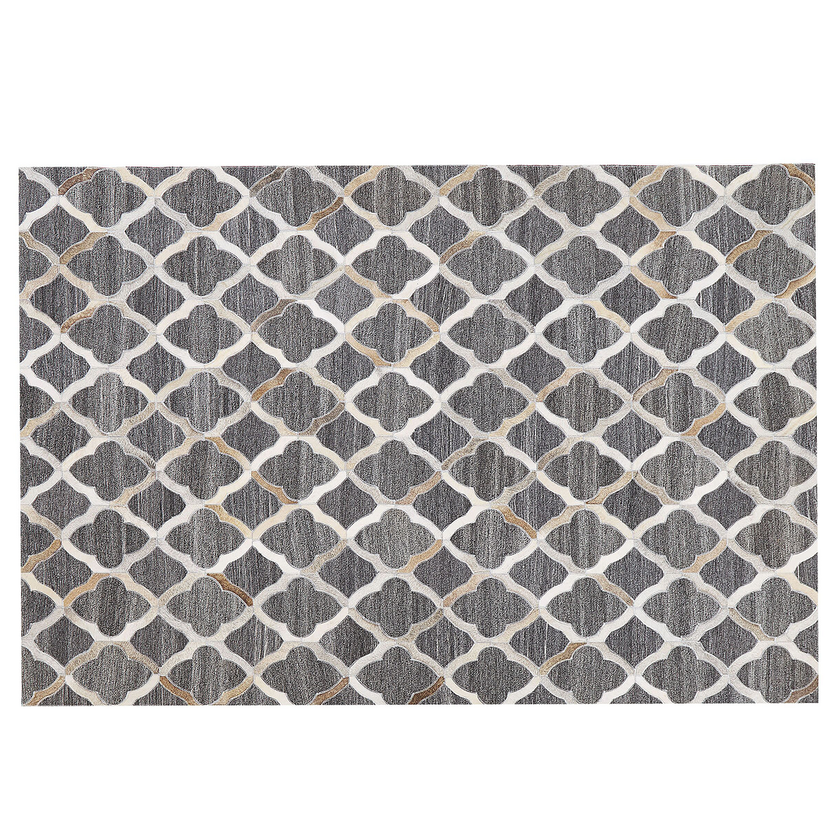 PATCHWORK-TEPPICH Rolunay 200/140 cm - Grau, Fell (140/200cm) - Beliani