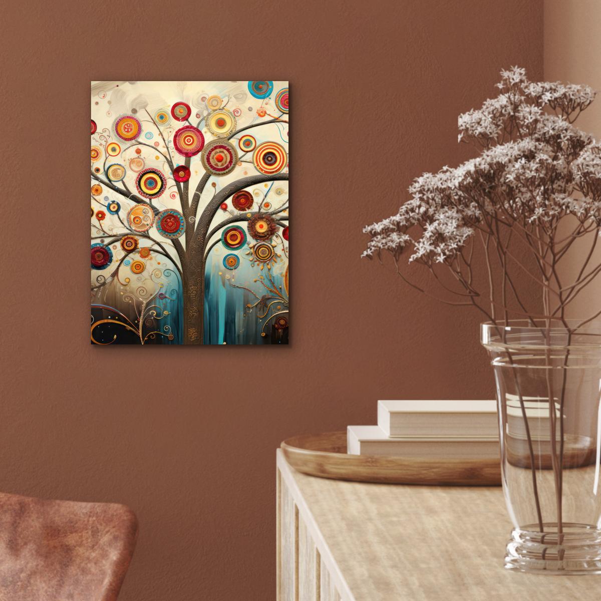 METALLBILD Baum - Baum des Lebens - Farbe 30x40 cm - Braun, Metall (30/40cm) - MuchoWow
