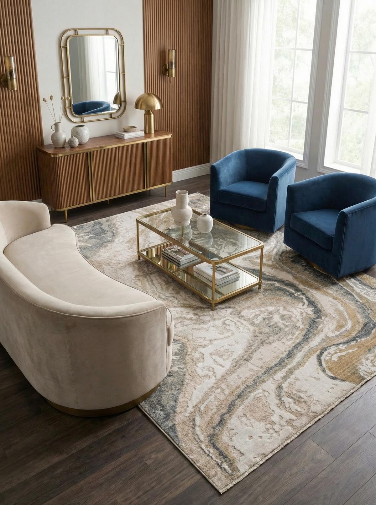 TEPPICH SIENA-Elsa, abstrakt, Grau-Beige, 200 x 300 cm - Grau, Textil (300/200cm) - KADIMA DESIGN