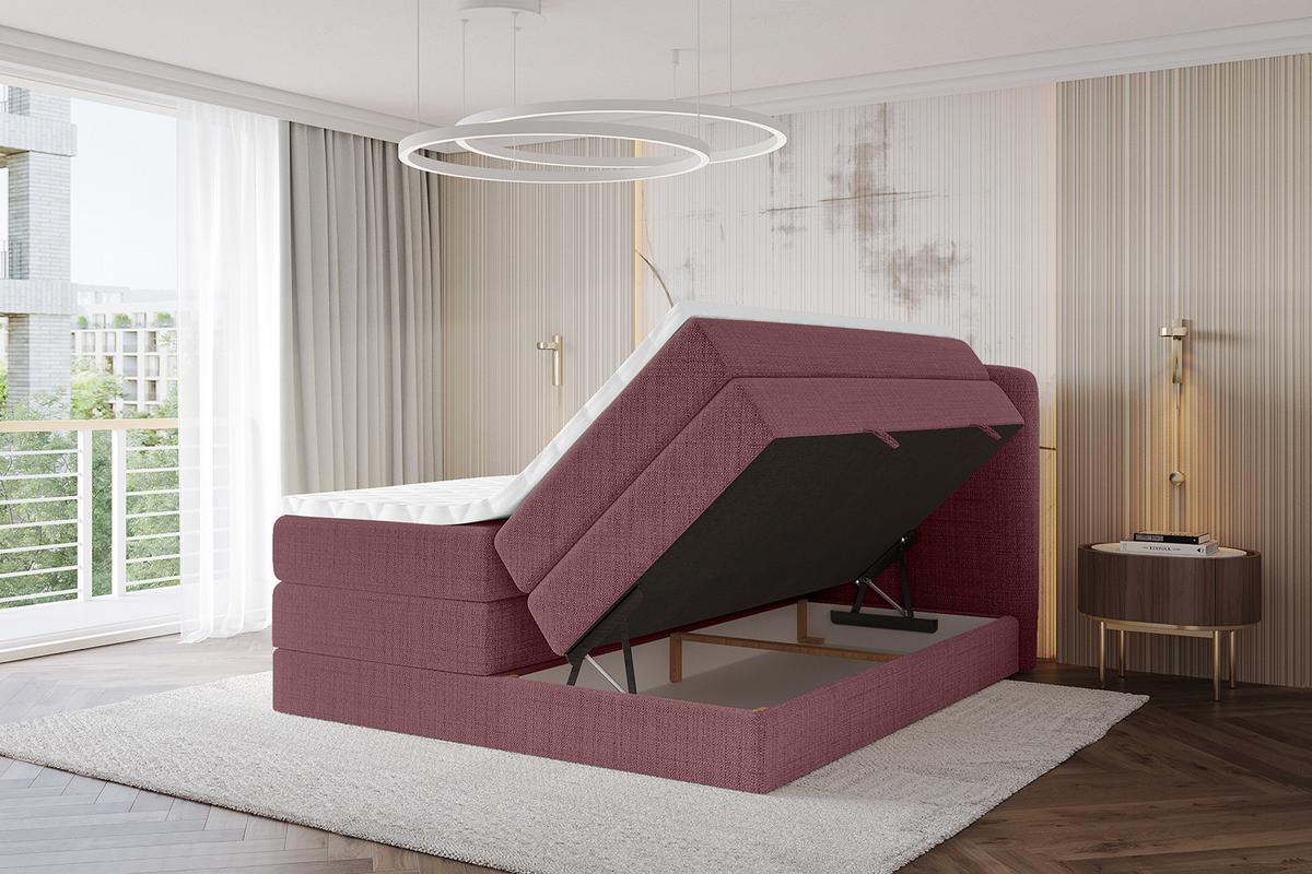 BOXBETT mit Matratze H3|H4 - NINA KING - 180x200 cm - Altrosa - Pink, Holzwerkstoff (180/200cm) - ALTDECOR
