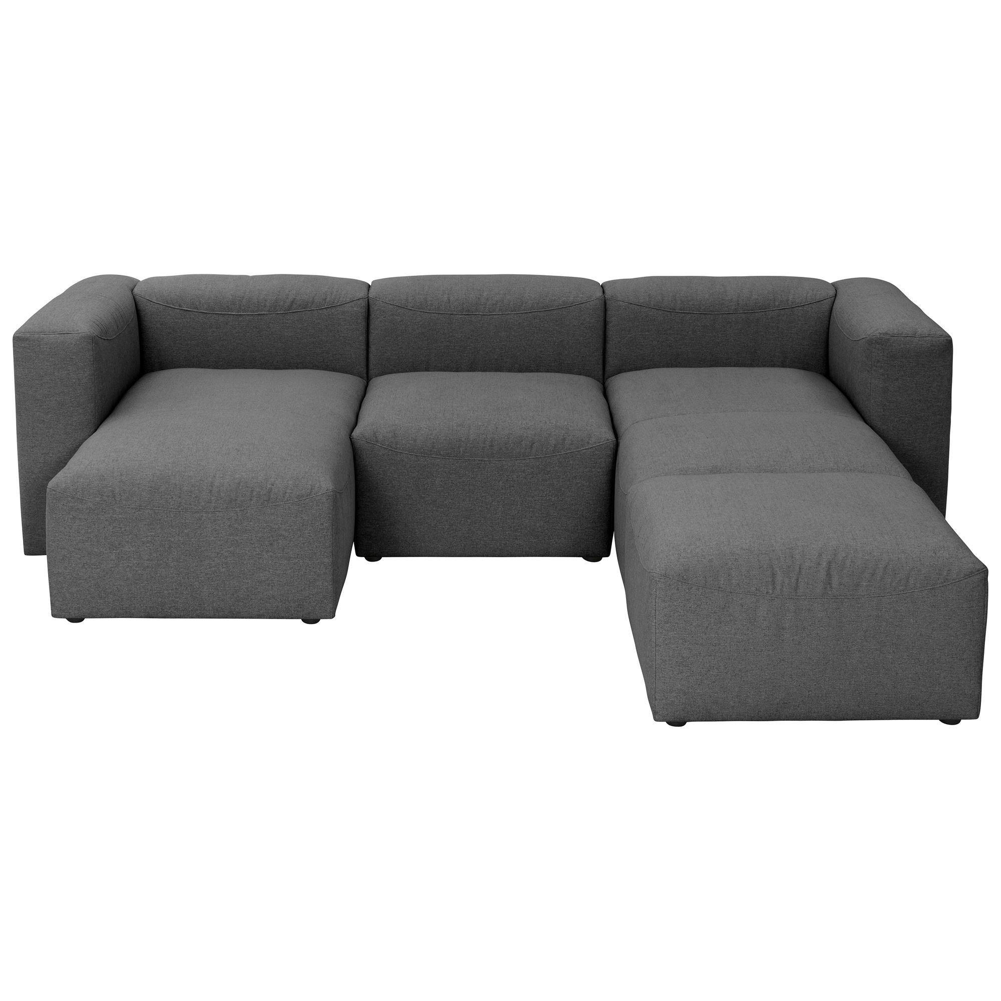 WOHNLANDSCHAFT 2 Kattrina Flachgewebe anthrazit - Anthrazit, Kunststoff (275/73/235cm) - 58aufmkessel