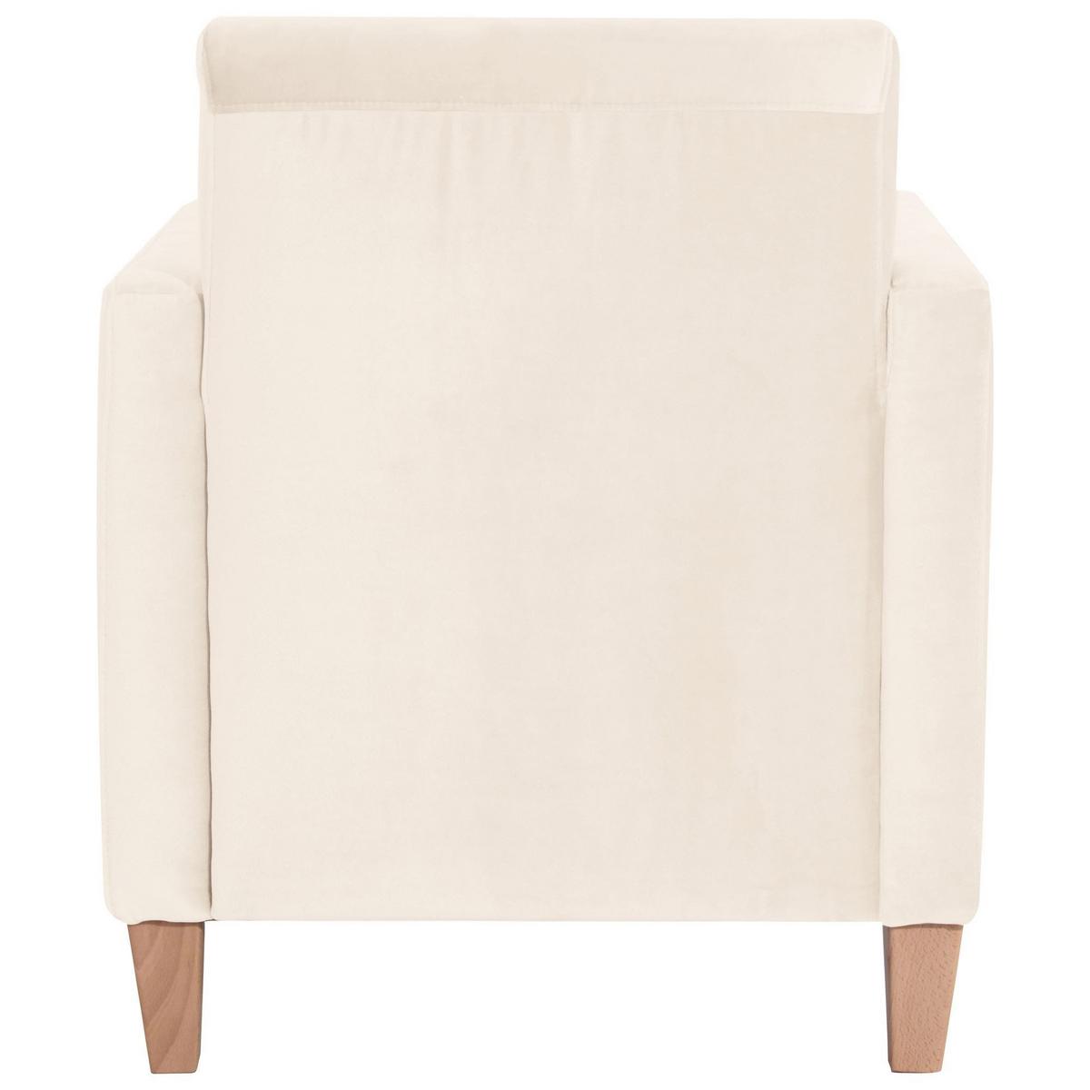 SESSEL Karol Bezug Samtvelours Buche natur / creme - Weiß, Kunststoff (71/81/70cm) - 58aufmkessel