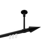 GARDINENSTANGE INNENLAUF Sonette Savio 200 cm, 1-läufig, 20 mm Ø Schwarz - Schwarz, Metall (200cm) - INTERDECO