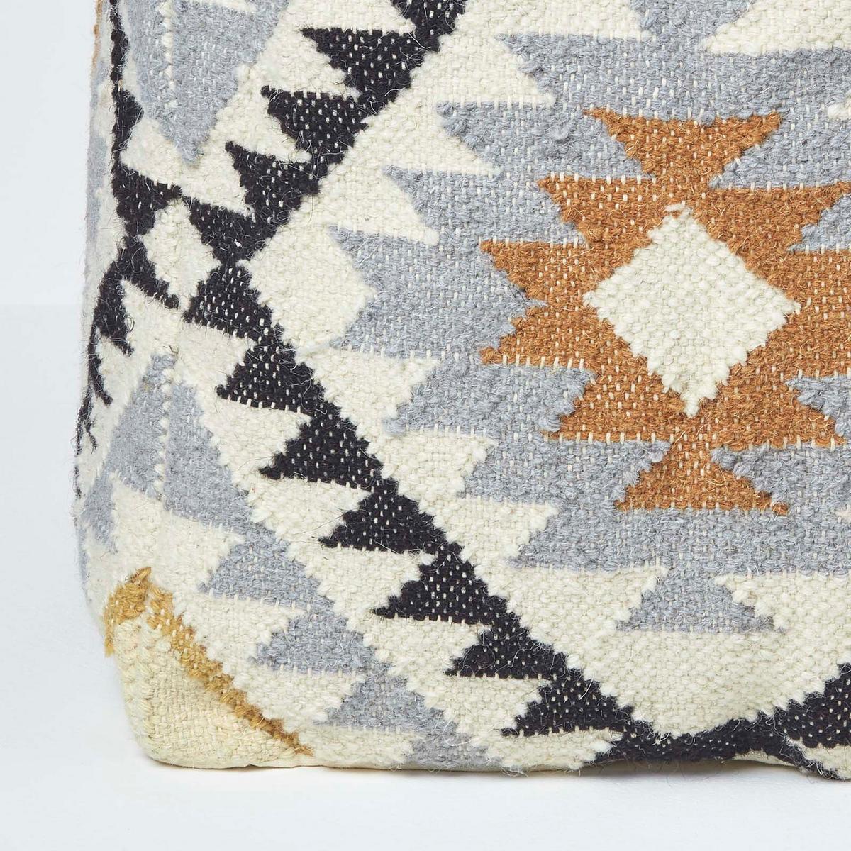 KELIM-POUF Agra mit Ethno-Muster, 43/43/43 cm - Multicolor, Textil (43/43/43cm) - Homescapes