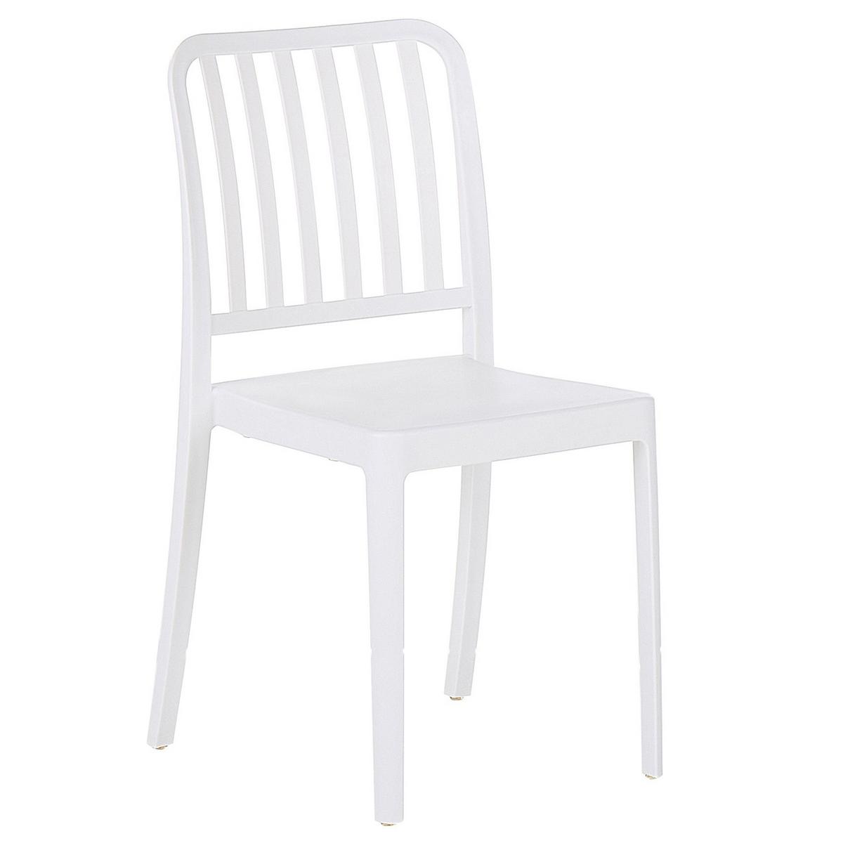 GARTENSTUHL 2er-Set Kunststoff weiß Sersale - Weiß, Kunststoff (42/82/47cm) - Beliani