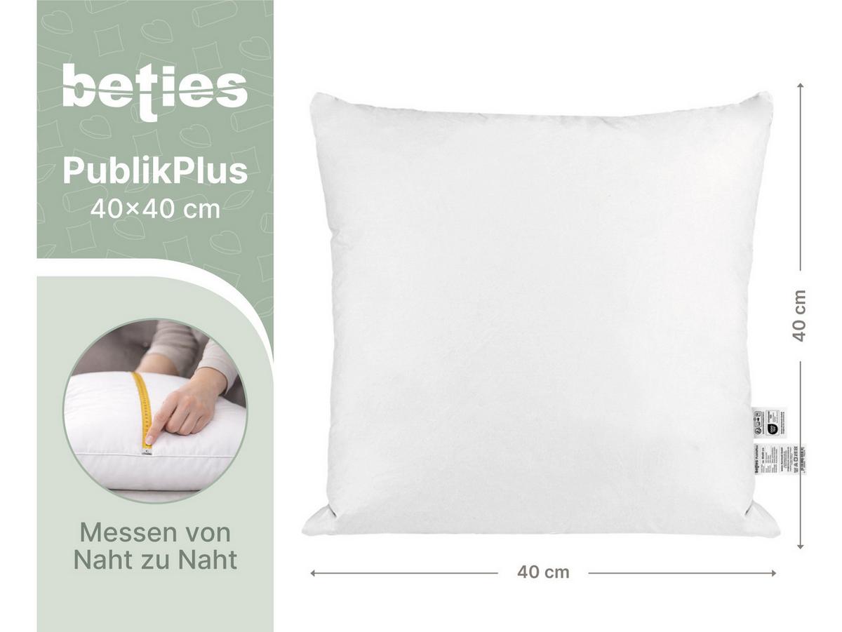 FEDERKISSEN PublikPlus 40/40 cm - Creme, Textil (40/40cm) - beties Heimtextil