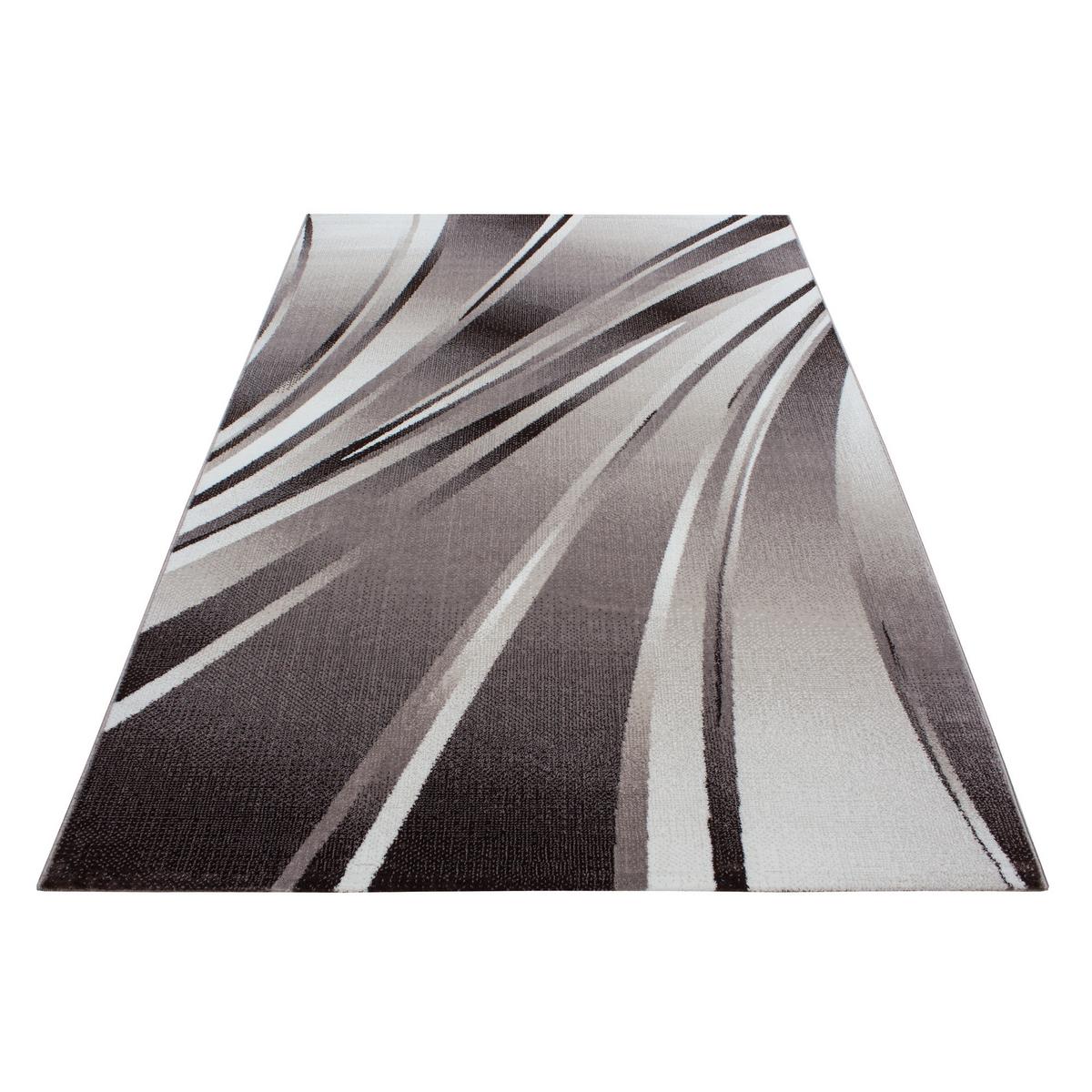 KURZFLORTEPPICH DRAU, mit abstraktem Wellenmuster, Braun, 120 x 170 cm - Braun, Textil (120/170cm) - KADIMA DESIGN