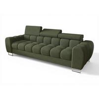 SOFA 3-sitzer Bastien In Stoff Aragon - Grün, Holzwerkstoff/Textil (265/95/97cm) - Fun Möbel